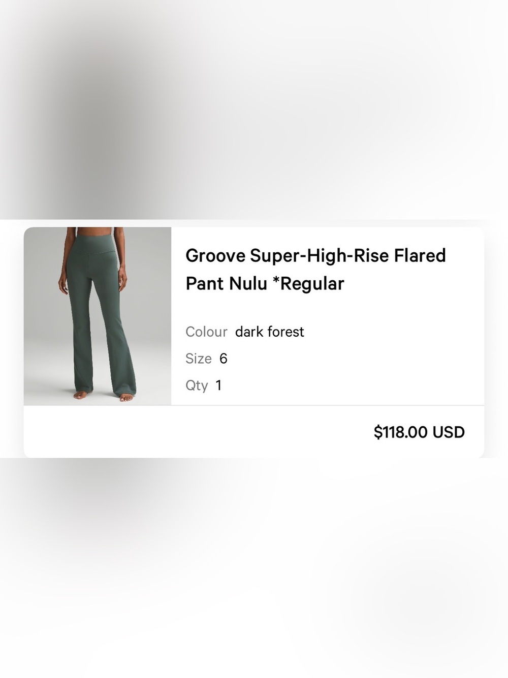 Lululemon Groove Super-High-Rise Flared Pant Nulu - Dark Forest (Size 6)